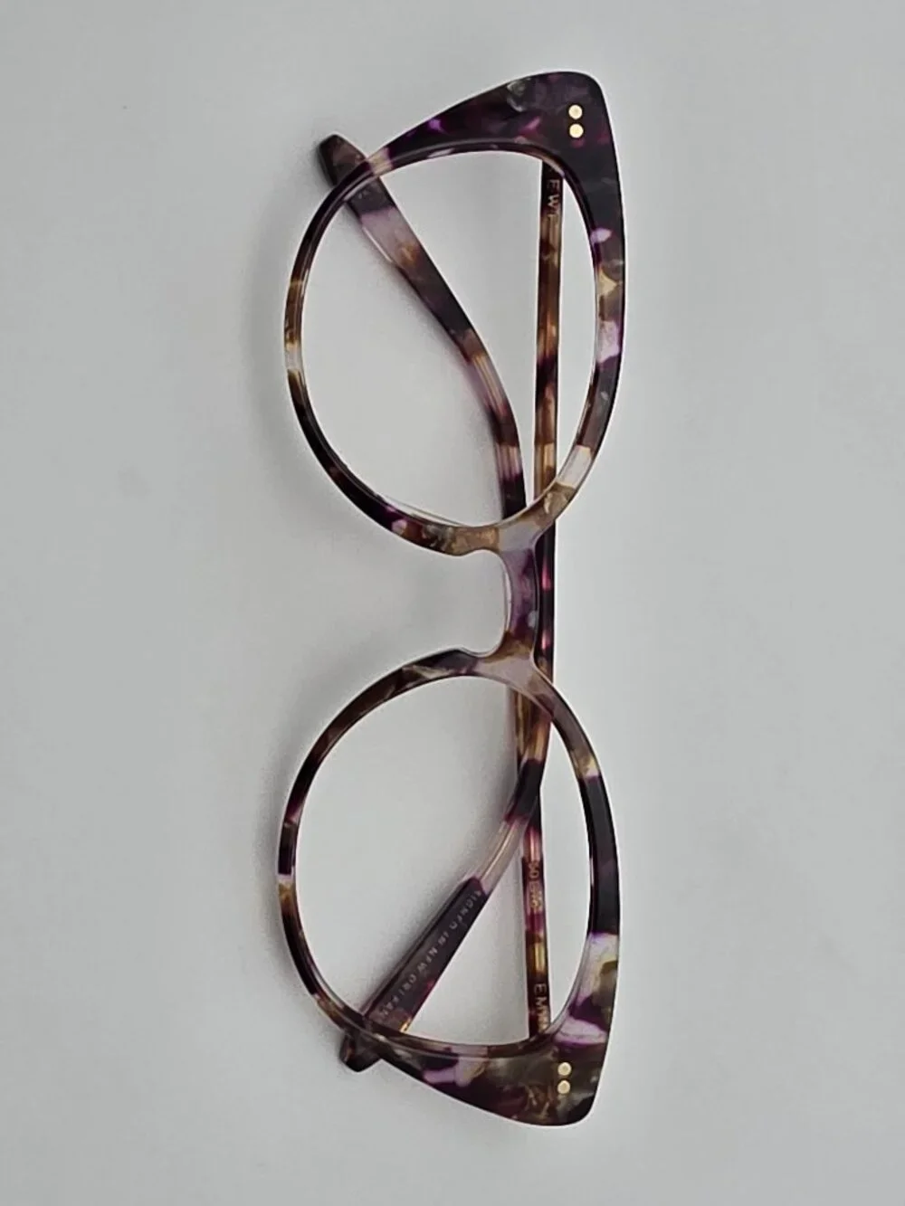 Krewe Optical Emma Stardust Purple Tortoise Cat Eye Eyeglasses Frame 50-18-138